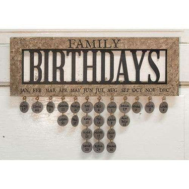 Framed Family Birthday Calendar - The Fox Decor